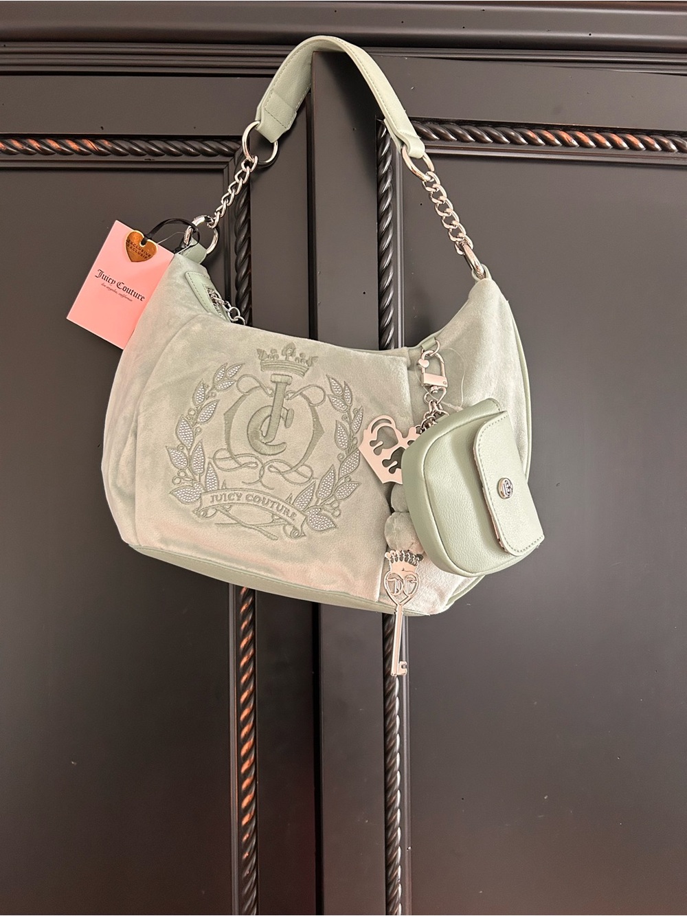 Juicy Couture Hobo Bag Crescent Moon Bag Pastel Green Shoulder Bag Mint Green